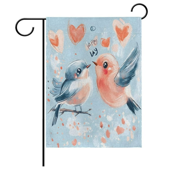 Ryvnso Cute Birds Couple Garden Flag 12x18 Inch Double Sided Seasonal Yard Decoration