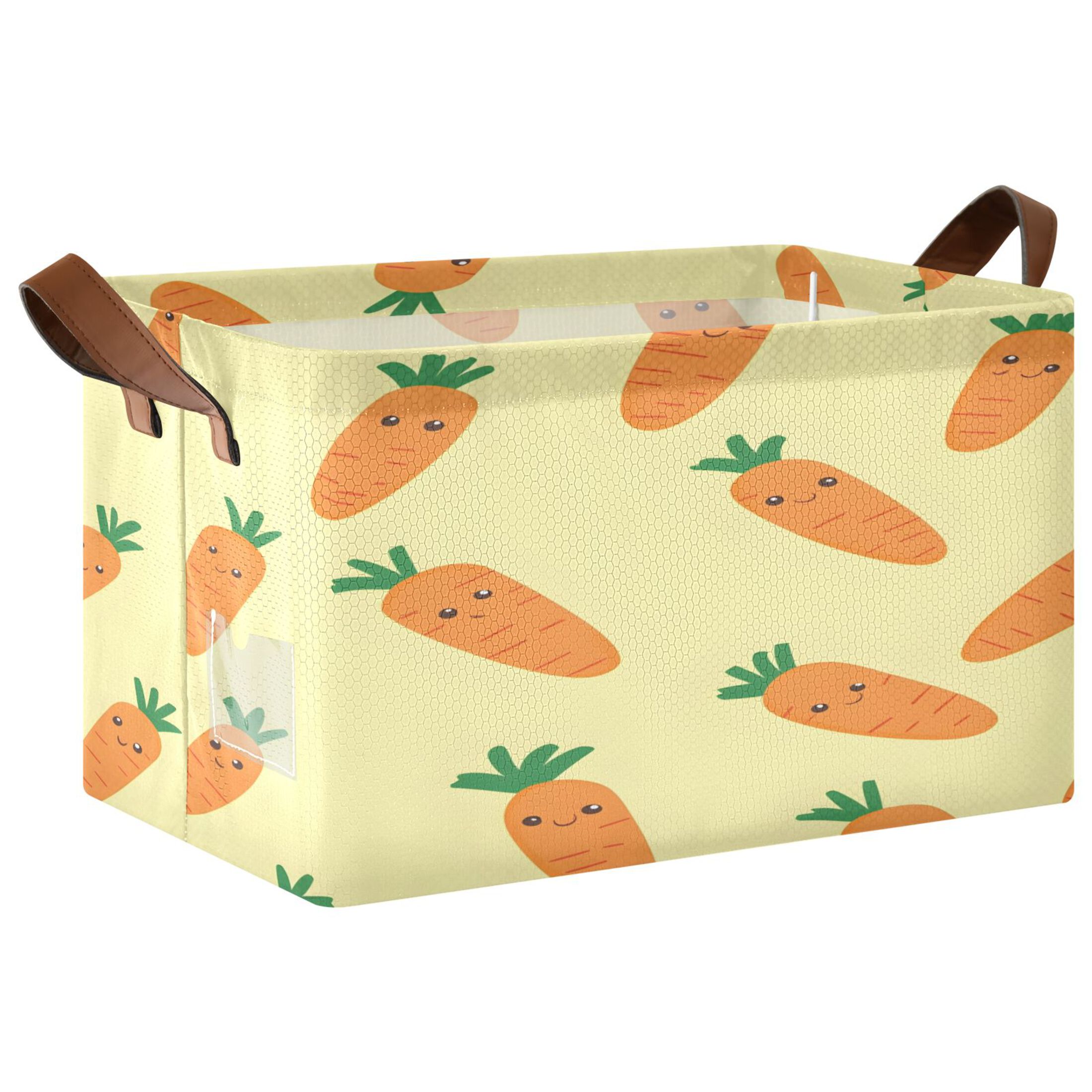 Ryvnso Cute Carrot Storage Bins Large Basket Foldable Cube Toys ...