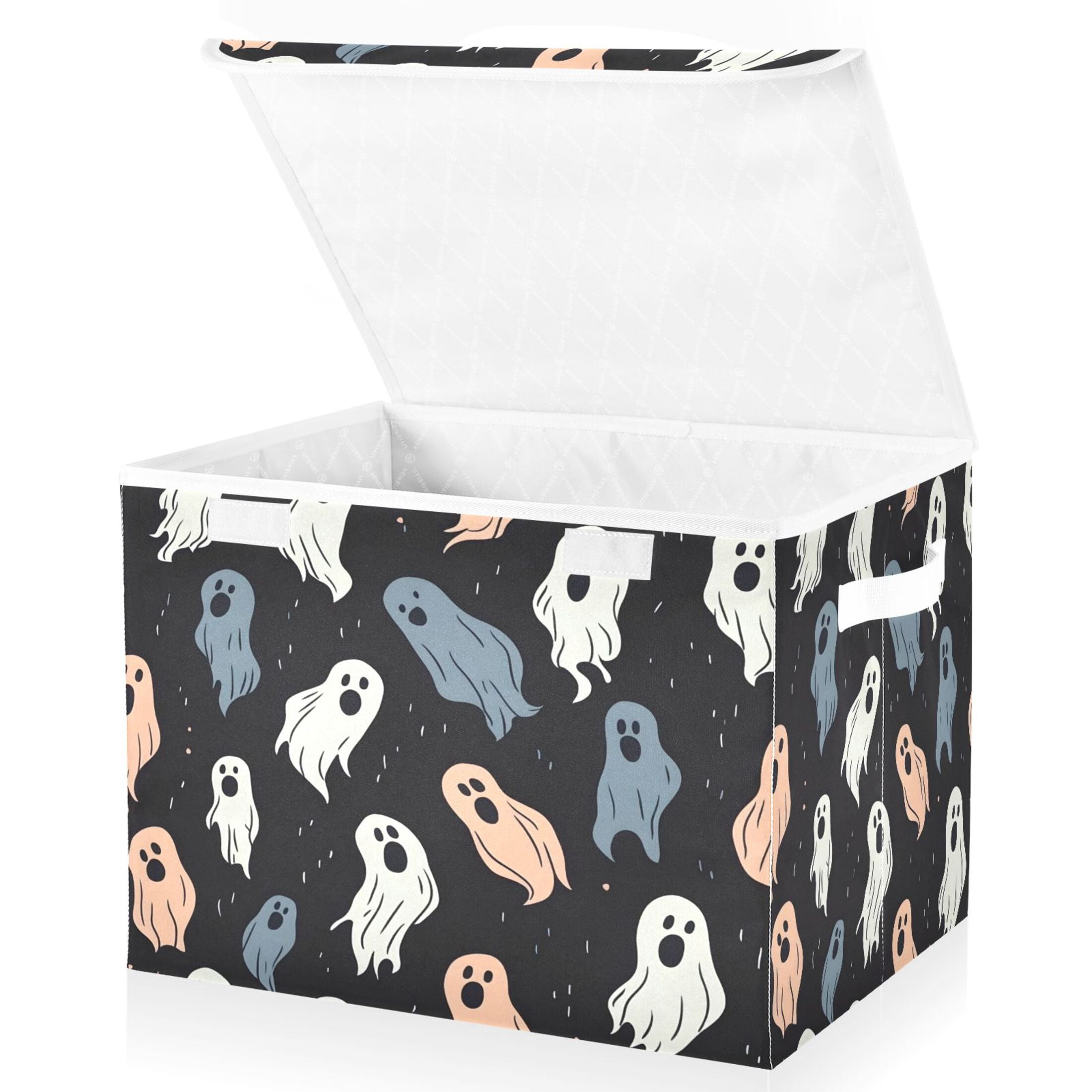 Ryvnso Cute Cartoon Ghosts Large Lidded Foldable Storage Baskets Cubes ...