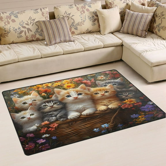 Ryvnso Cute Cats Area Floor Mat Non-Slip Carpet Soft Rugs Doormats 31" x 20"