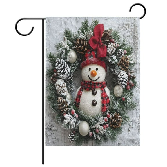 Ryvnso Cute Christmas Snowman Garden Flag 12x18 Inch Double Sided Seasonal Yard Decoration