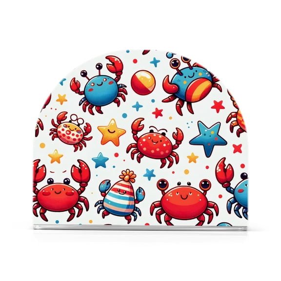 Ryvnso Cute Crabs and Stars Acrylic Napkin Holder Table Kitchen Paper Tissue Organization 1 Pack