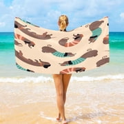 Ryvnso Cute Dachshund Pattern Stylish Beach Towel Swimming Yoga Bath Towels Large Sand Free Towels 31W x 71L