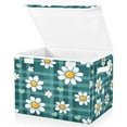 thumbnail image 1 of Ryvnso Cute Daisy Flower Large Lidded Foldable Storage Baskets Cubes Boxes Lids Bin for Home, 1 of 7