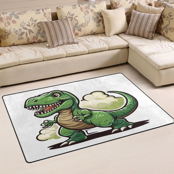 Ryvnso Cute Dinosaur Area Floor Mat Non-Slip Carpet Soft Rugs Doormats 60" x 39"