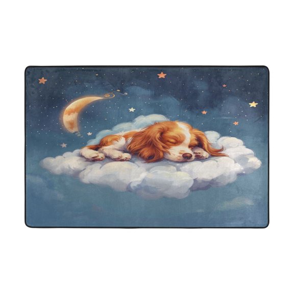 Ryvnso Cute Dog Sleeping in Magic Cloud Area Floor Mats Large Nursery Rugs Non-Slip Carpets Doormat 36" x 24"