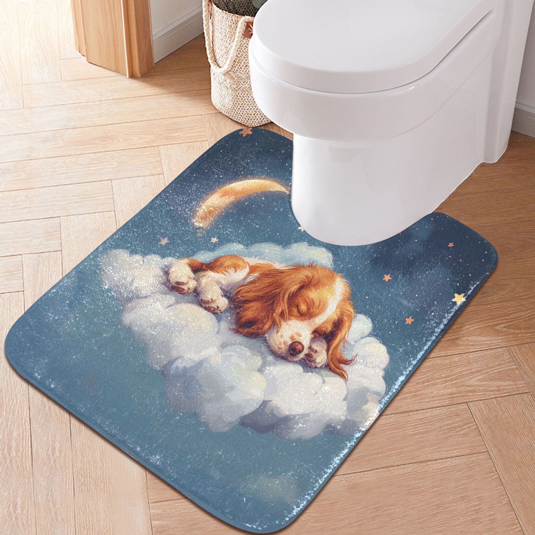 Sleeping Dog Rug Ryvnso Cute Dog Sleeping in Magic Cloud Bathroom Shaggy Rugs Toilet U ...
