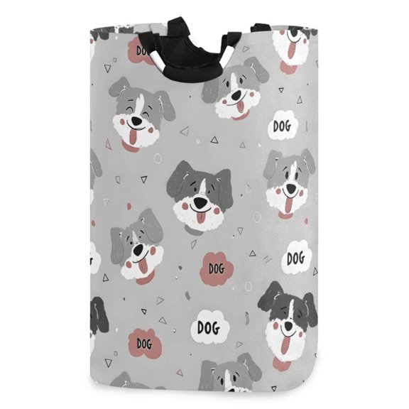 Ryvnso Cute Dogs Pattern Large Storage Basket with Handles Collapsible Organizer Bin Laundry Hamper