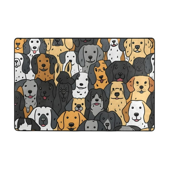 Ryvnso Cute Doodle Dog Area Floor Mats Large Nursery Rugs Non-Slip Carpets Doormat 36" x 24"