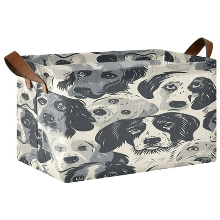 Ryvnso Cute Doodle Dogs-a1 Storage Bins Large Basket Foldable Cube Toys Organizer with Handles 1 PC