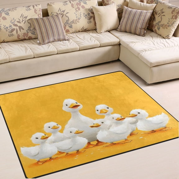Ryvnso Cute Ducks Area Rug Floor Mats Non-Slip Home Carpet 80 x 58 inch