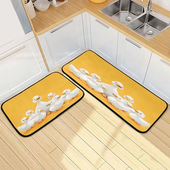 Ryvnso Cute Ducks Kitchen Rugs Set Non Slip Runner Mats for Dining Room