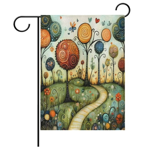 Ryvnso Cute Forest Landscape Garden Flag 12x18 Inch Double Sided Seasonal Yard Decoration