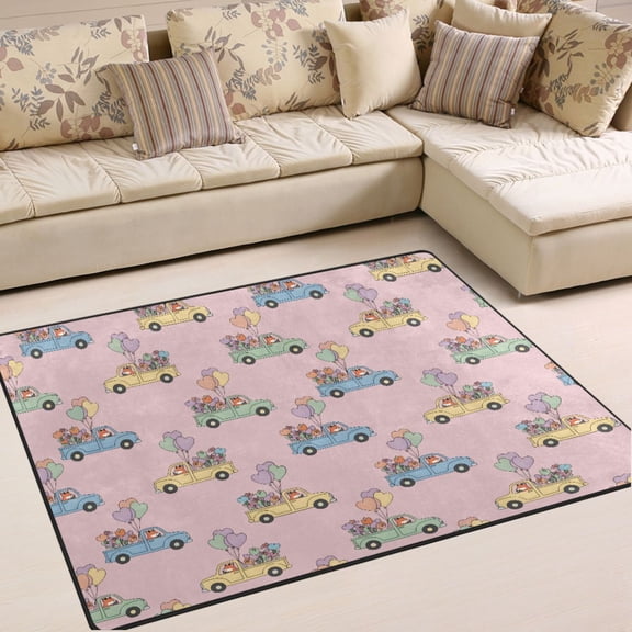 Ryvnso Cute Fox Driving Area Rug Floor Mats Non-Slip Home Carpet 80 x 58 inch