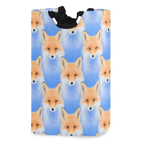 Ryvnso Cute Fox Pattern Large Storage Basket with Handles Collapsible Organizer Bin Laundry Hamper