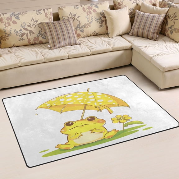 Ryvnso Cute Frog Area Floor Mat Non-Slip Carpet Soft Rugs Doormats 60" x 39"