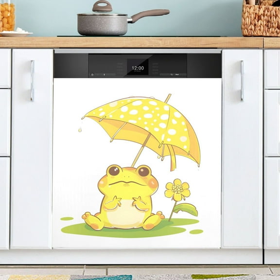 Ryvnso Cute Frog Dishwasher Magnetic Refrigerator Magnet Cover Kitchen Home Decorative 23"x26"