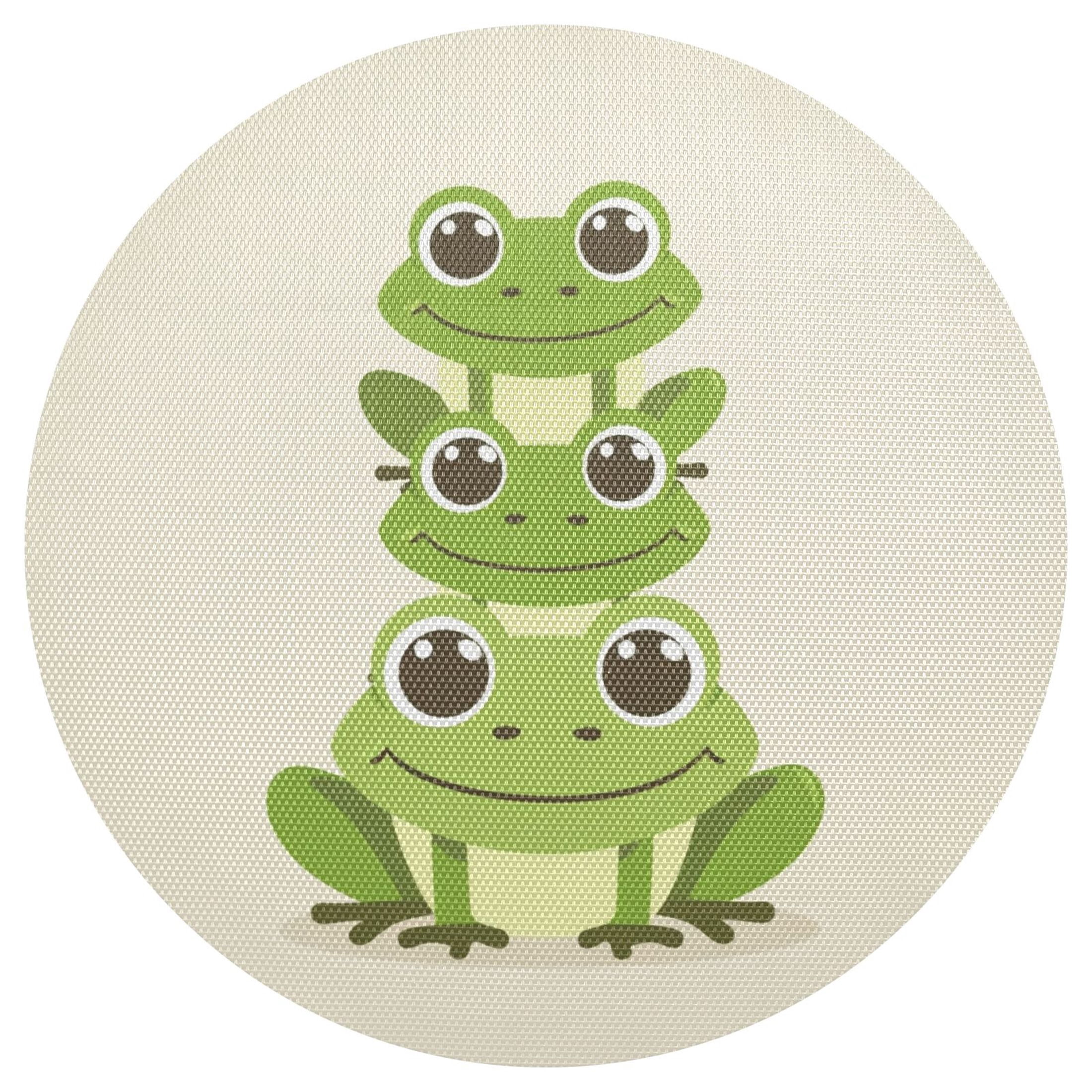 Ryvnso Cute Frogs Round Plate Mats Dining Table Placemat 1 Piece for ...