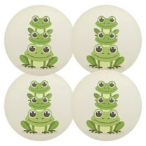 Ryvnso Cute Frogs Round Plate Mats Dining Table Placemat Set of 4 for Holiday Decoration