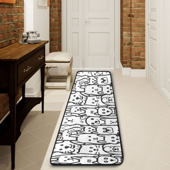 Ryvnso Cute Funny Cat Hallway Runner Rugs Floor Carpet Non Slip Entryway Mat 2' x 6'