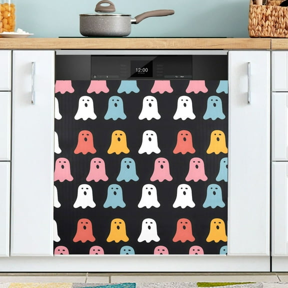 Ryvnso Cute Ghosts Halloween Dishwasher Magnetic Refrigerator Magnet Cover Kitchen Home Decorative 23"x26"