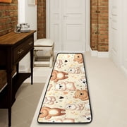 Ryvnso Cute Happy Bear Hallway Runner Rugs Floor Carpet Non Slip Entryway Mat 2 x 6