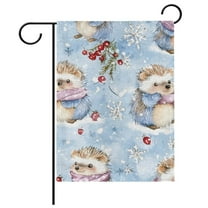 Ryvnso Cute Hedgehog Garden Flag 12x18 Inch Double Sided Seasonal Yard Decoration
