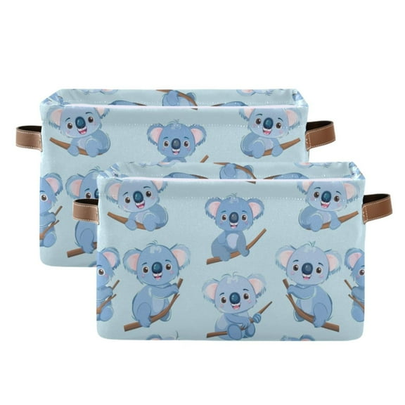 Ryvnso Cute Koalas Storage Basket Large Bin Foldable Boxes Toys Organizer 14.2x10.2x8.3in 2 PCs
