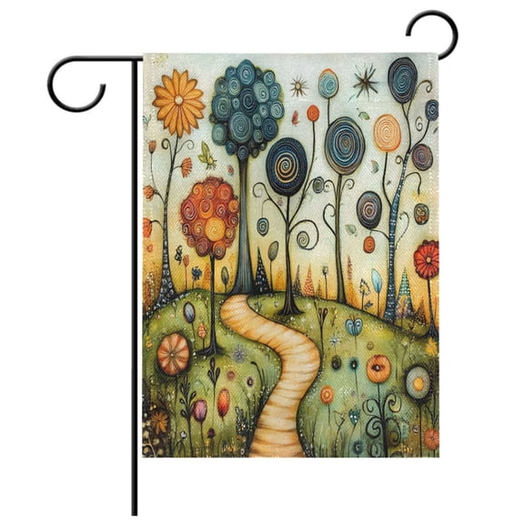 Ryvnso Cute Landscape View Garden Flag 12x18 Inch Double Sided Seasonal Yard Decoration