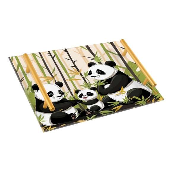 Ryvnso Cute Panda Family Bathroom Tray Vanity Countertop Trays Acrylic Organizer