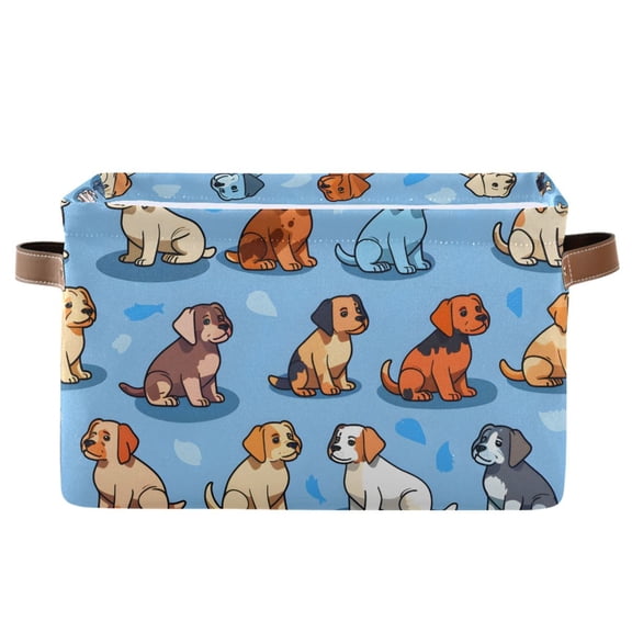 Ryvnso Cute Pug Dog Storage Basket Large Bin Foldable Boxes Toys Organizer 14.2x10.2x8.3in 1 PC