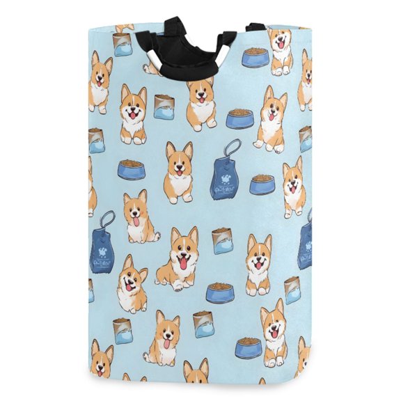 Ryvnso Cute Puppy Dogs Pattern Large Storage Basket with Handles Collapsible Organizer Bin Laundry Hamper