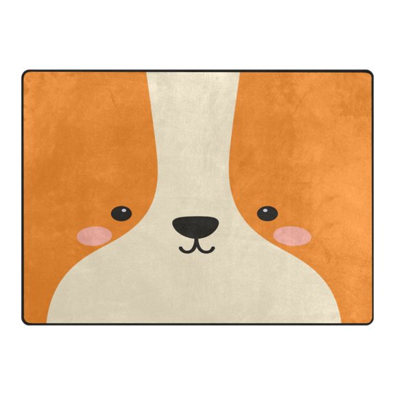 Ryvnso Cute Puppy Face Area Rug Floor Mats Non-Slip Home Carpet 63 x 48 inch