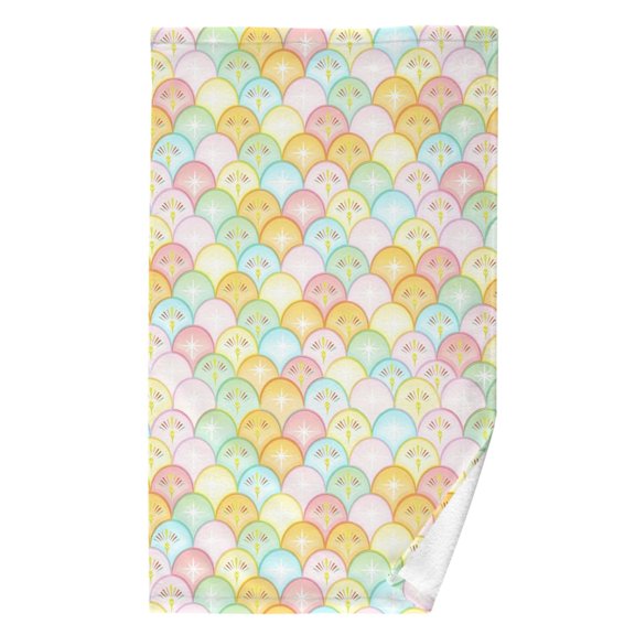 Ryvnso Cute Scale Pattern Cotton Hand Towel Absorbent Face Bath Towels for Beach Pool Sports