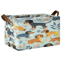 Ryvnso Dachshund Dogs Storage Bins Large Basket Foldable Cube Toys Organizer with Handles 1 PC