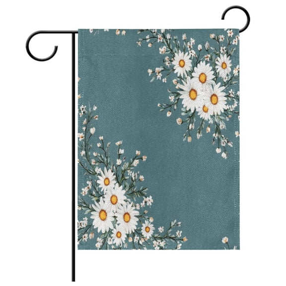 Ryvnso Daisy Floral Art Pattern Garden Flag 12x18 Inch Double Sided Seasonal Yard Decoration