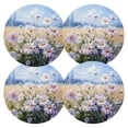thumbnail image 1 of Ryvnso Daisy Flowers Round Plate Mats Dining Table Placemat Set of 4 for Holiday Decoration, 1 of 7