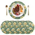 thumbnail image 1 of Ryvnso Daisy Flowers Round Plate Mats Dining Table Placemat Set of 6 for Holiday Decoration, 1 of 7