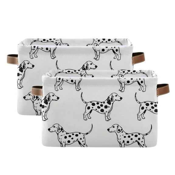 Ryvnso Dalmatian Dogs Storage Basket Large Bin Foldable Boxes Toys Organizer 14.2x10.2x8.3in 2 PCs