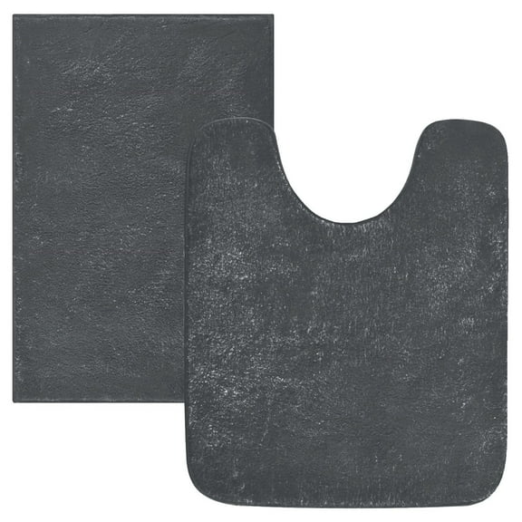 Ryvnso Dark Gray Bathroom Shaggy Rugs Toilet Mat Soft Contour Rug