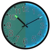 Ryvnso Dark Green 12 Inch Night Light Wall Clock Silent Battery Operated Luminous Clocks