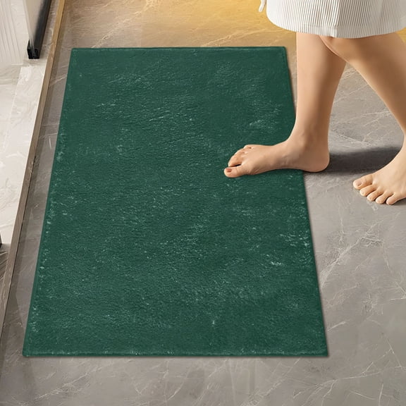 Ryvnso Dark Green Paint Bathroom Shaggy Rugs Toilet Rectangle Mat Soft Contour Rug 24"x16"