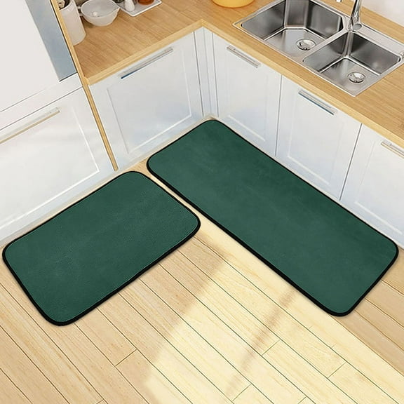 Ryvnso Dark Green Paint Kitchen Rugs Set Non Slip Runner Mats for Dining Room