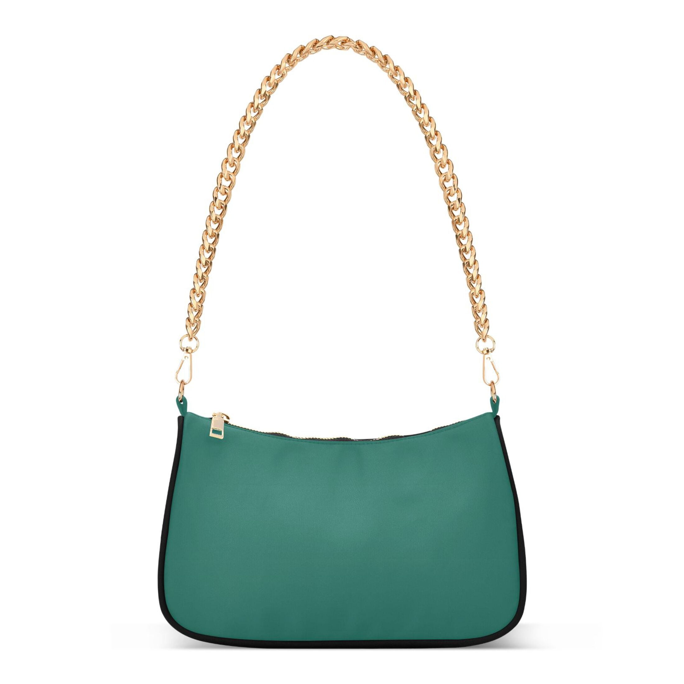Ryvnso Dark Green Womens Chain Shoulder Bag Tote Handbags Clutch Hobo Purse with Zipper for Travel