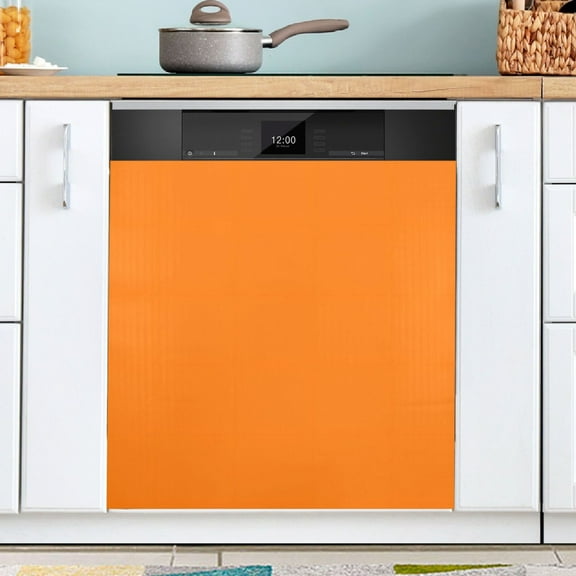 Ryvnso Dark Orange Print Dishwasher Magnetic Refrigerator Magnet Cover Kitchen Home Decorative 23"x26"