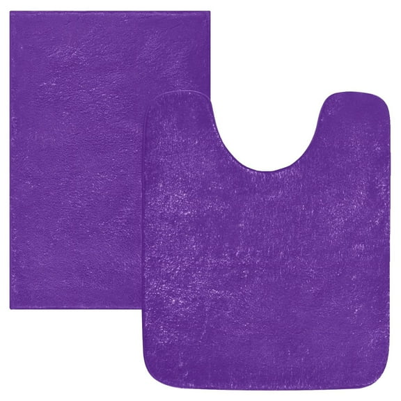 Ryvnso Dark Purple Bathroom Shaggy Rugs Toilet Mat Soft Contour Rug