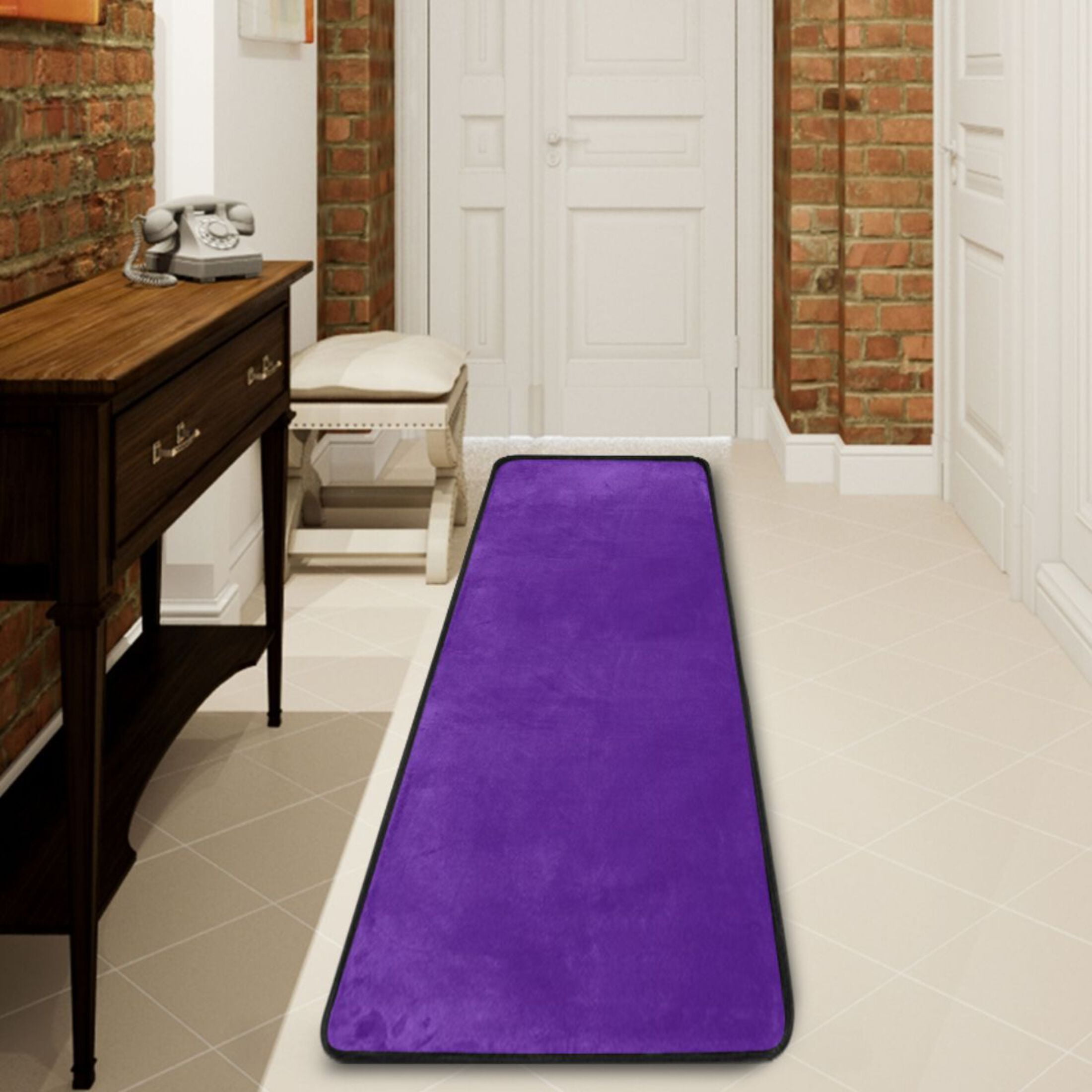 Ryvnso Dark Purple Hallway Runner Rugs Floor Carpet Non Slip Entryway Mat 2' x 6'