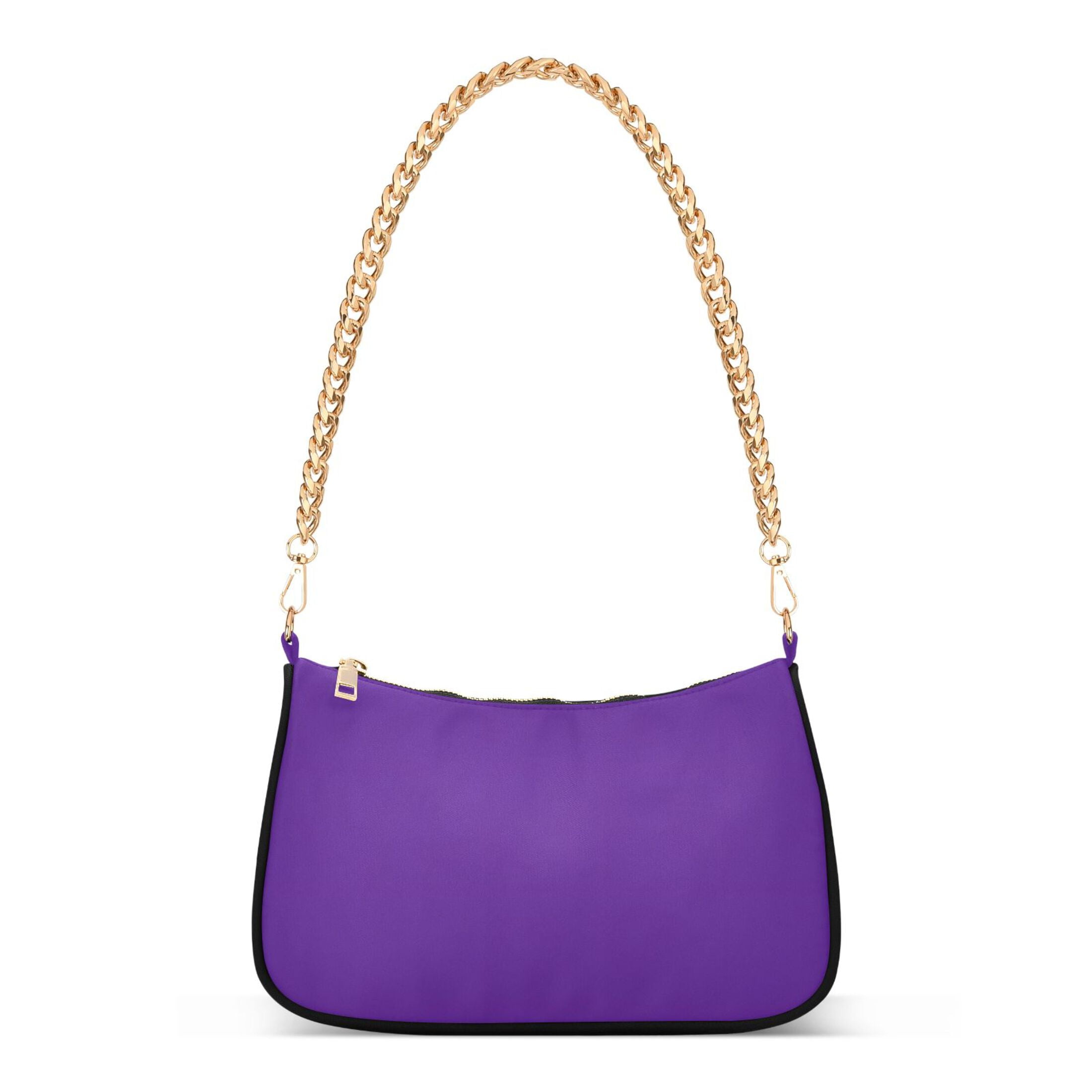 Ryvnso Dark Purple Womens Chain Shoulder Bag Tote Handbags Clutch Hobo Purse with Zipper for Travel