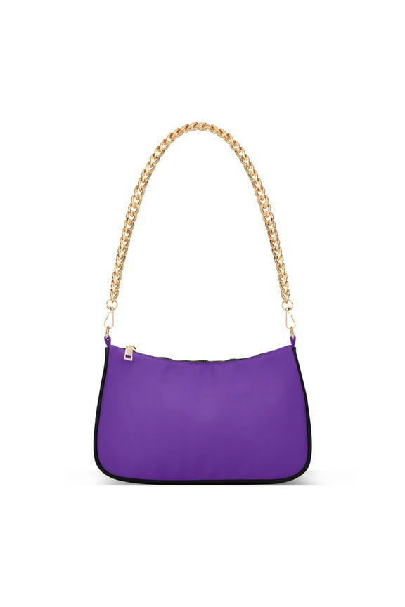 Dark Purple Womens Chain Shoulder Bag Tote Handbags Clutch Hobo Purse with Zipper for Travel