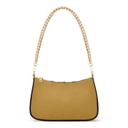 Ryvnso Dark Yellow Womens Chain Shoulder Bag Tote Handbags Clutch Hobo Purse with Zipper for Travel
